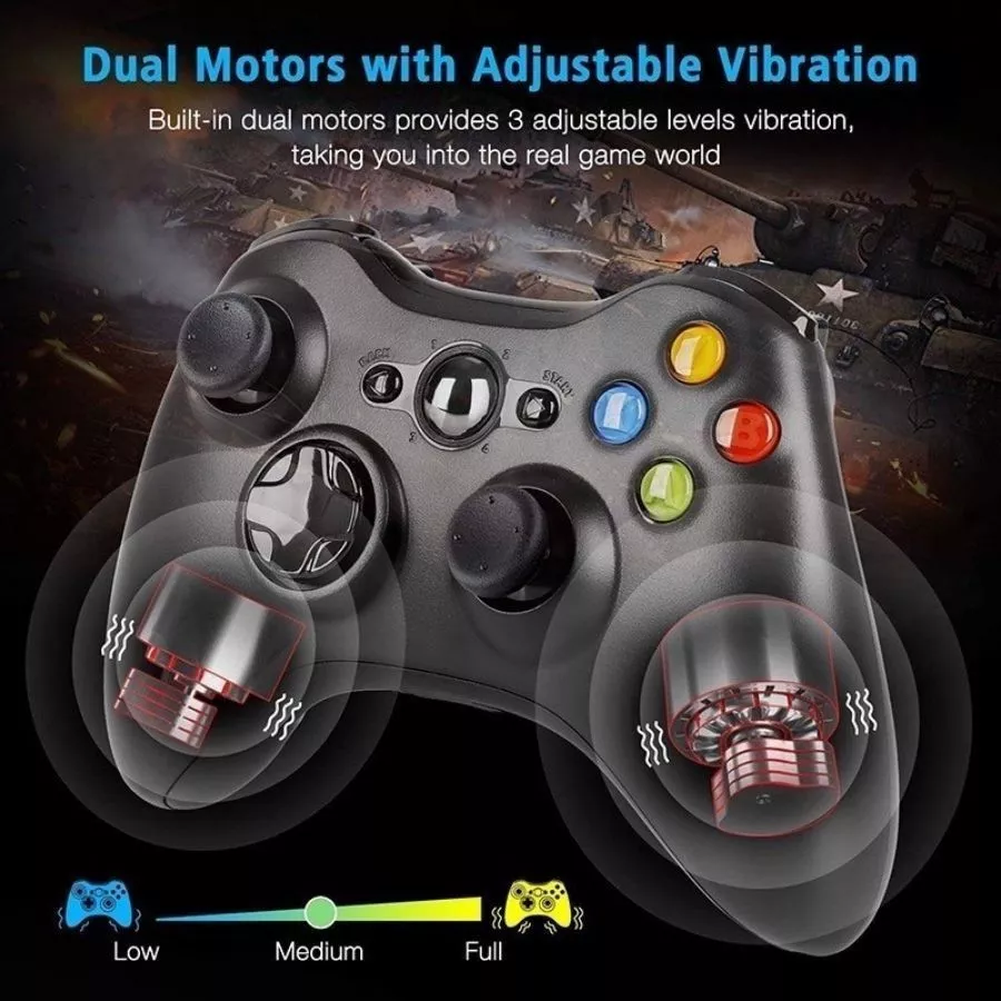 Controle xbox 360 Sem Fio ou com fio Joystick Wireless compatível xbox Pc computador | Sem Fio