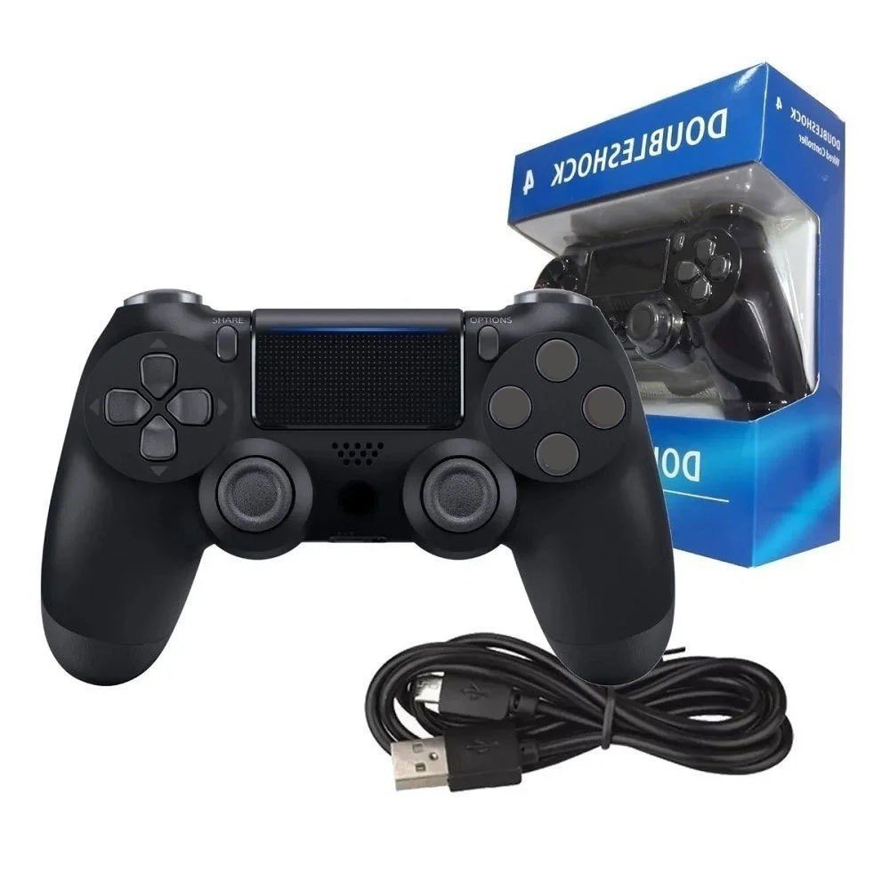 Controle USB Com Fio Estilo DualShock 4 para PS4, PC e Notebook | Gamepad Ergonômico com Vibração e Cabo Incluso ( Com Fio )